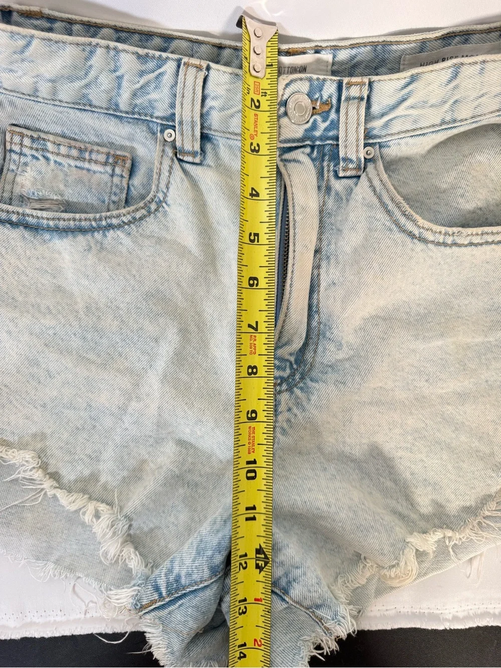 Cotton On Light Blue Frayed Denim Shorts